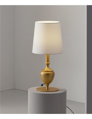 Borroco table lamp - Massmi - Painted iron metal structure, translucent cotton lampshade