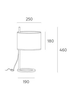 Athina table lamp - Massmi - Translucent cotton lampshade, Transparent cable