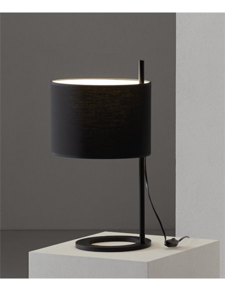 Athina table lamp - Massmi - Translucent cotton lampshade, Transparent cable