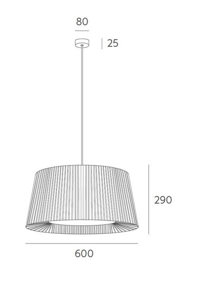 Versus pendant light - Massmi - Silk ribbon lampshade, Available in 3 sizes