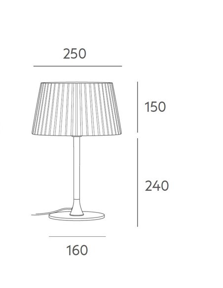 Versus table lamp - Massmi - Silk ribbon lampshade, Height: 39 cm