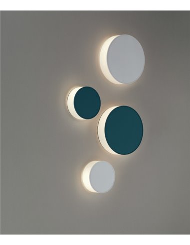Eclipse wall light - Massmi – Round wall light, 2 sizes: 40/25cm, Opaque cotton fabric shade