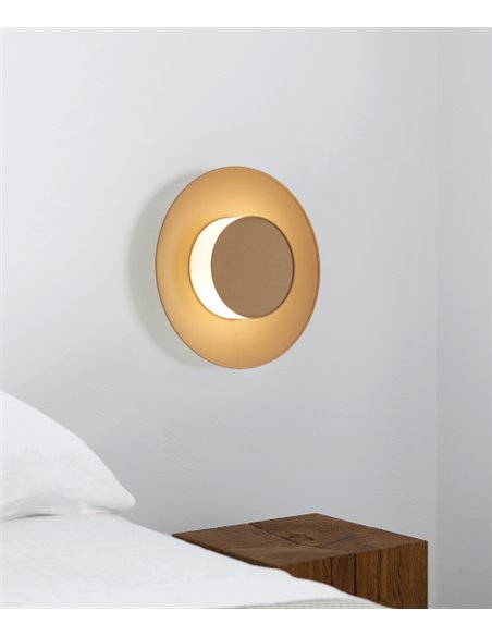 Eclipse wall light - Massmi - Opaque cotton fabric lampshade, Sizes: 40/25 cm