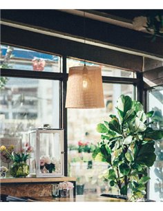 Kanatan pendant light - Massmi - Gratting shade with black cable, 1xE27
