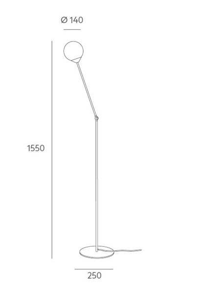 Falga floor lamp - Massmi - Minimalist ball lamp, Height: 155 cm