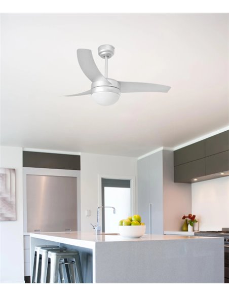 Ventilador de techo con luz 3 palas extraíbles disponible en 2 acabados – Easy – Faro