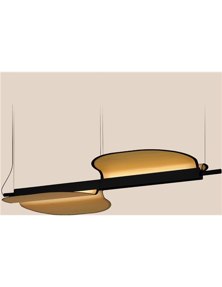 Omma pendant light - LZF - Light with wooden leaves, Available in 3 sizes, Dimmable LED