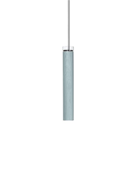 Estela Vertical pendant light - LZF - Wooden lamp+blown glass, Available in 40 cm/60 cm/100 cm, Dimmable LED 3000K