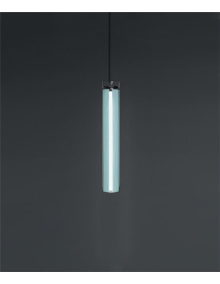 Estela Vertical pendant light - LZF - Wooden lamp+blown glass, Available in 40 cm/60 cm/100 cm, Dimmable LED 3000K