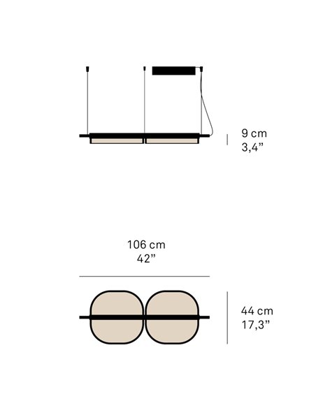Omma pendant light - LZF - Light with wooden leaves, Available in 3 sizes, Dimmable LED