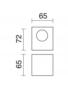 LED aluminum wall light 3000K - Brick - Exo - Novolux - Downward light emission 2