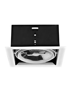 Cardan recessed downlight - FORLIGHT - White steel lamp, Dimensions: 9 cm, QR-111