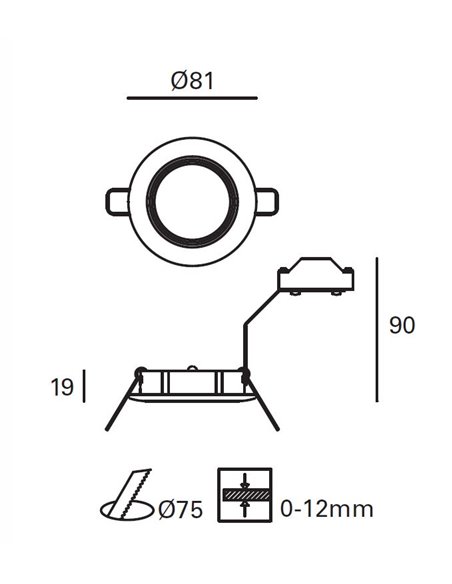 Sound Plus recessed ceiling light - FORLIGHT - White downlight, 2 sizes: 7.8 / 8,1 cm