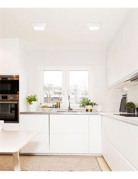 Easy Surface ceiling light - FORLIGHT - White square lamp, LED 3000K or 4000K, Available in 3 sizes