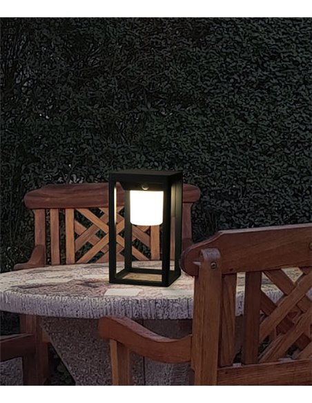 Bow solar outdoor wall light - FORLIGHT - Anthracite motion sensor light, LED 3000K, Height: 25 cm
