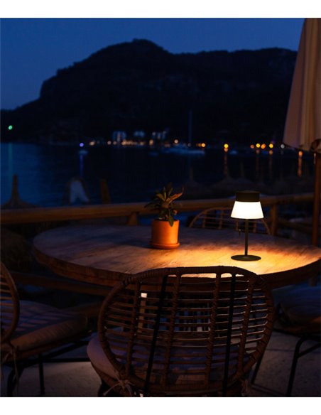 Deco outdoor table lamp - FORLIGHT - Black solar lamp, dimmable LED 3000K, USB