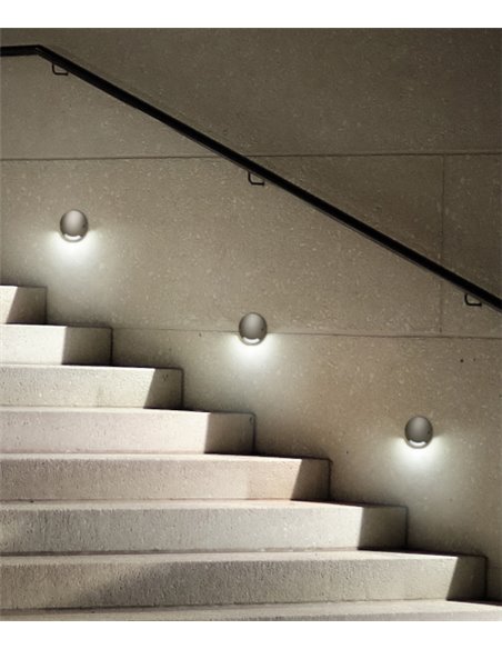 Way outdoor wall and floor recessed light - FORLIGHT - Grey aluminium lamp, LED 3000K 27 lm