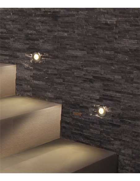 Senya recessed wall light - FORLIGHT - Outdoor spotlight in grey aluminium, LED 3000K, 2 sizes