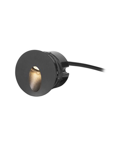 Icon outdoor wall light - FORLIGHT - Round black aluminium recessed luminaire, LED 3000K 228 lm, Diameter: 8 cm