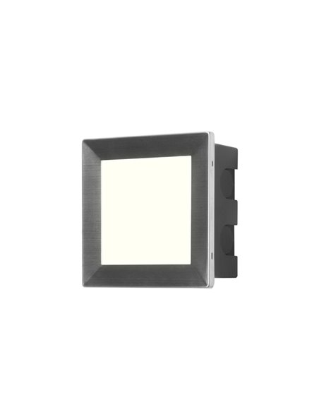Rect outdoor recessed wall light - FORLIGHT - AISI 304 stainless steel light, LED 3000K 345 lm, IP65