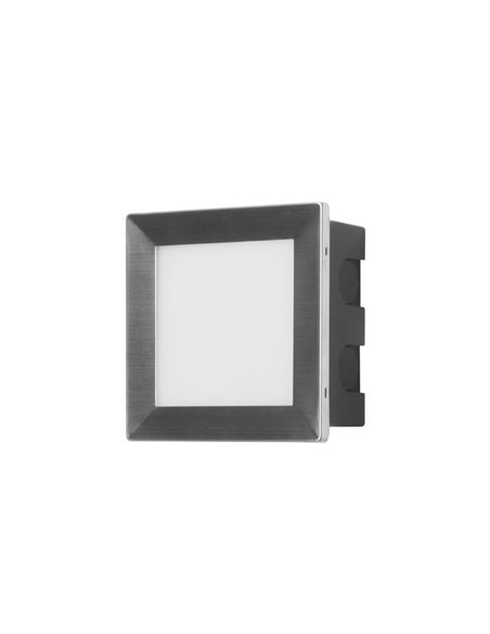 Rect outdoor recessed wall light - FORLIGHT - AISI 304 stainless steel light, LED 3000K 345 lm, IP65