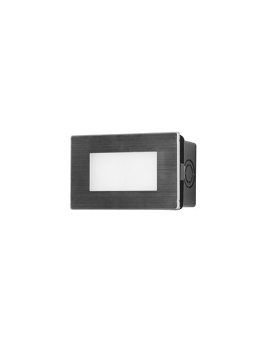 Rect outdoor recessed wall light - FORLIGHT - Stainless steel light, dimmable LED light colour, Dimensions: 10,7 cm
