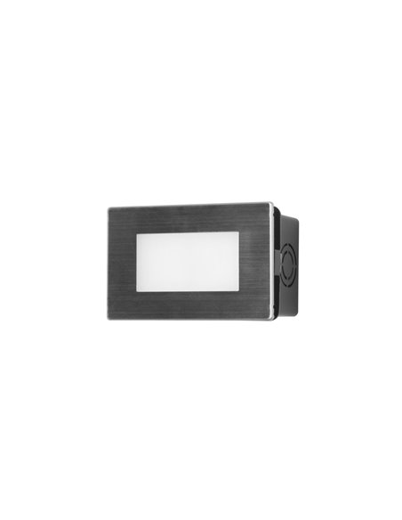 Rect outdoor recessed wall light - FORLIGHT - Stainless steel light, dimmable LED light colour, Dimensions: 10,7 cm