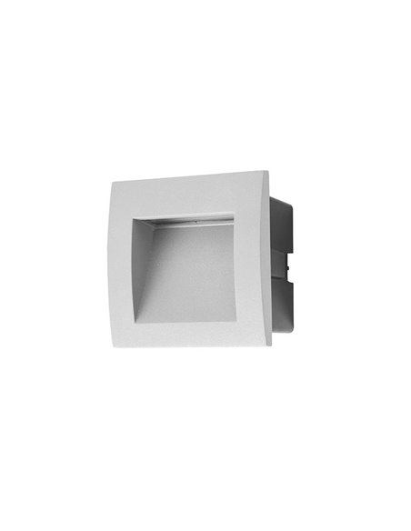 Face outdoor recessed wall light - FORLIGHT - Square grey aluminium light, LED 3000K or 4000K