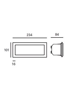 Tamesis outdoor recessed wall light - FORLIGHT - 3 coloured covers included, Length: 23,4 cm 2
