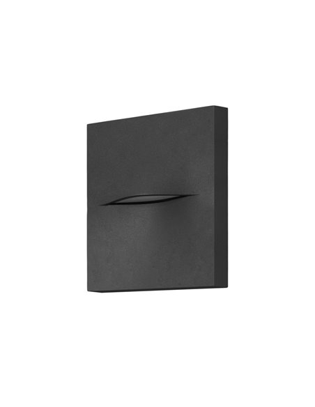 Hide outdoor wall light - FORLIGHT - Square anthracite aluminium wall light, LED 4000K 268 lm, Suitable for saline environments