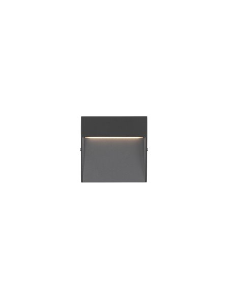 Nod outdoor wall light - FORLIGHT - Modern square aluminium wall light, LED 3000K 210 lm, Dimensions: 10,5 cm