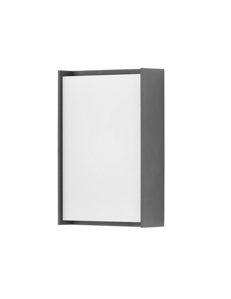 Block outdoor wall light - FORLIGHT - Anthracite finish aluminium wall light, 4000K 9,7W LED IP65