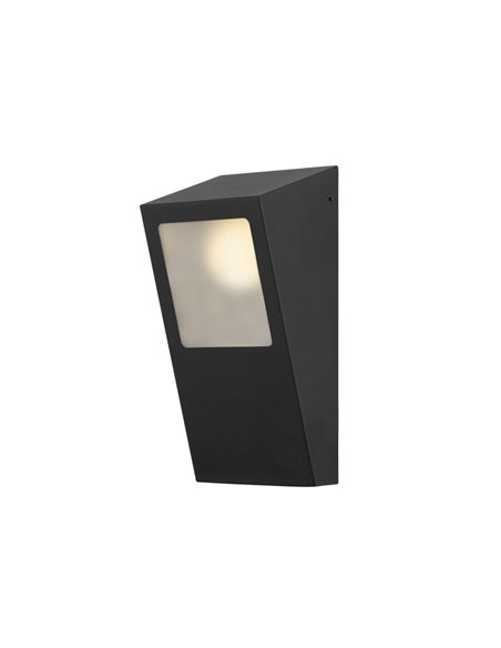 Nika outdoor wall light - FORLIGHT - Black steel lamp, IP44 E27, Height: 25 cm