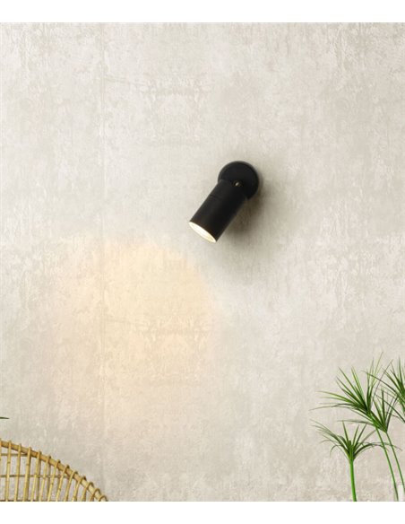 Pixa outdoor wall light - FORLIGHT - Black lamp with 1 or 2 spotlights, GU10 IP44