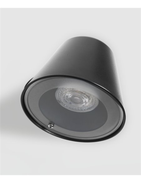 Cone outdoor wall light - FORLIGHT - Adjustable black lamp, GU10 IP54, Suitable for saline environments