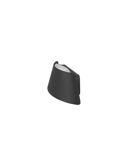 Courbe outdoor wall light - FORLIGHT - Anthracite lamp, LED 3000K 960 lm, Length: 23,6 cm