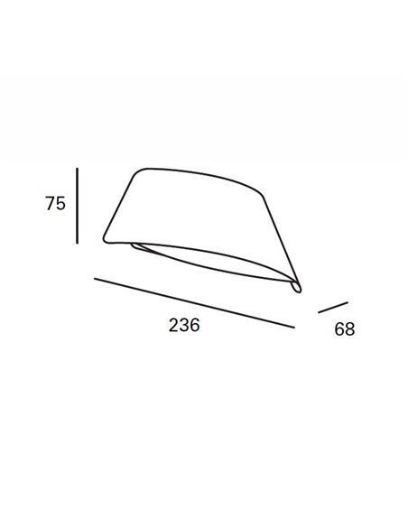 Courbe outdoor wall light - FORLIGHT - Anthracite lamp, LED 3000K 960 lm, Length: 23,6 cm