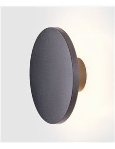 Yika outdoor wall light - FORLIGHT - Round black lamp, LED 3000K 690 lm, Diameter: 16,4 cm