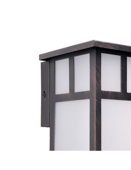 Osaka outdoor wall light - FORLIGHT - Steel vintage lamp in rust brown finish, E27 IP23