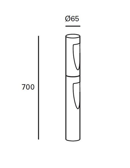 Brit outdoor bollard - FORLIGHT - Anthracite aluminium light, LED 3000K 1710 lm, Height: 70 cm, Suitable for saline environments