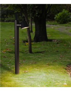 Cone outdoor bollard lamp - FORLIGHT - Black light with 1 or 2 spotlights, GU10 IP54, Height: 80 cm