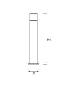 Arrow outdoor bollard - FORLIGHT - Black aluminium lamp, LED 3000K 6,6W IP65, Height: 50 cm 2