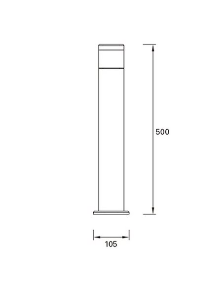 Arrow outdoor bollard - FORLIGHT - Black aluminium lamp, LED 3000K 6,6W IP65, Height: 50 cm