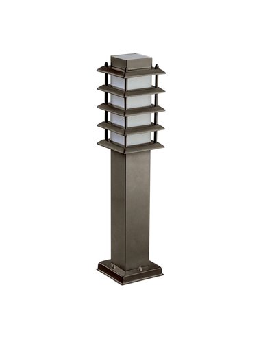 Siljan outdoor bollard - FORLIGHT - Vintage rust brown light, E27 IP55 (Recomendado para exterior), Height: 45 cm