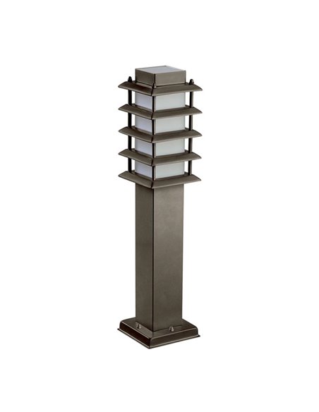 Siljan outdoor bollard - FORLIGHT - Vintage rust brown light, E27 IP55 (Recomendado para exterior), Height: 45 cm