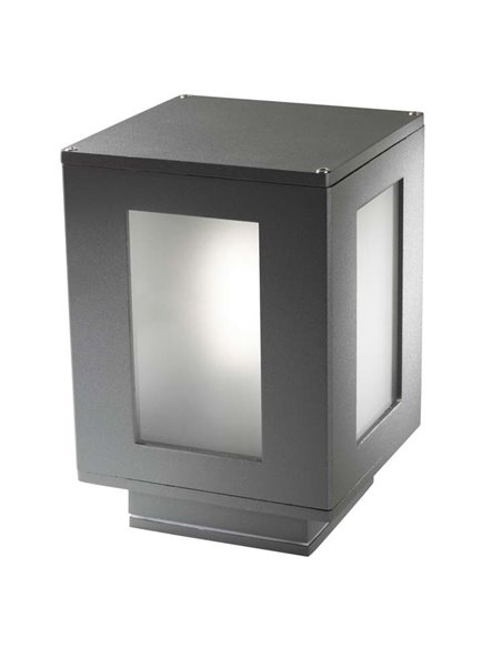Alfil outdoor bollard - FORLIGHT - Modern anthracite aluminium light, E27 IP44, Height: 22 cm