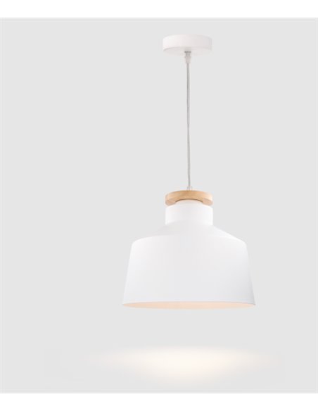 Nube pendant light - FORLIGHT - Nordic style, steel and wood pendant light, Adjustable in height