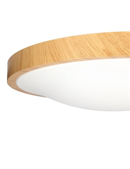Tempo Wood ceiling light - FORLIGHT - Aluminium ceiling light with wood finish, LED 3000K 2300 lm, Diameter: 41 cm