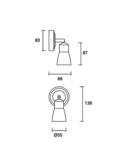 Safran ceiling spotlight - FORLIGHT - Lamp with 1-2-3 lights, Steel, brown finish