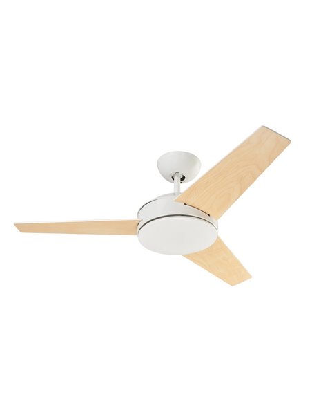 Windy ceiling fan with/without light - FORLIGHT - 3 wooden blades, Reverse function, 3 speeds